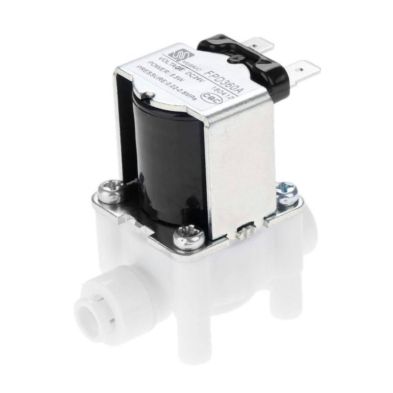 Yetaha Water Solenoid Valve, Yetaha 24V DC 1/4" Hose Connection for RO Reverse Osmosis Pure System RO Controller Normally Closed Float Switch - Image 1